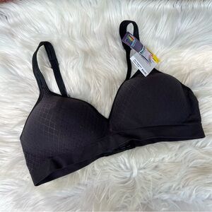 Hanes Black Lightly Lined Triangle Bra